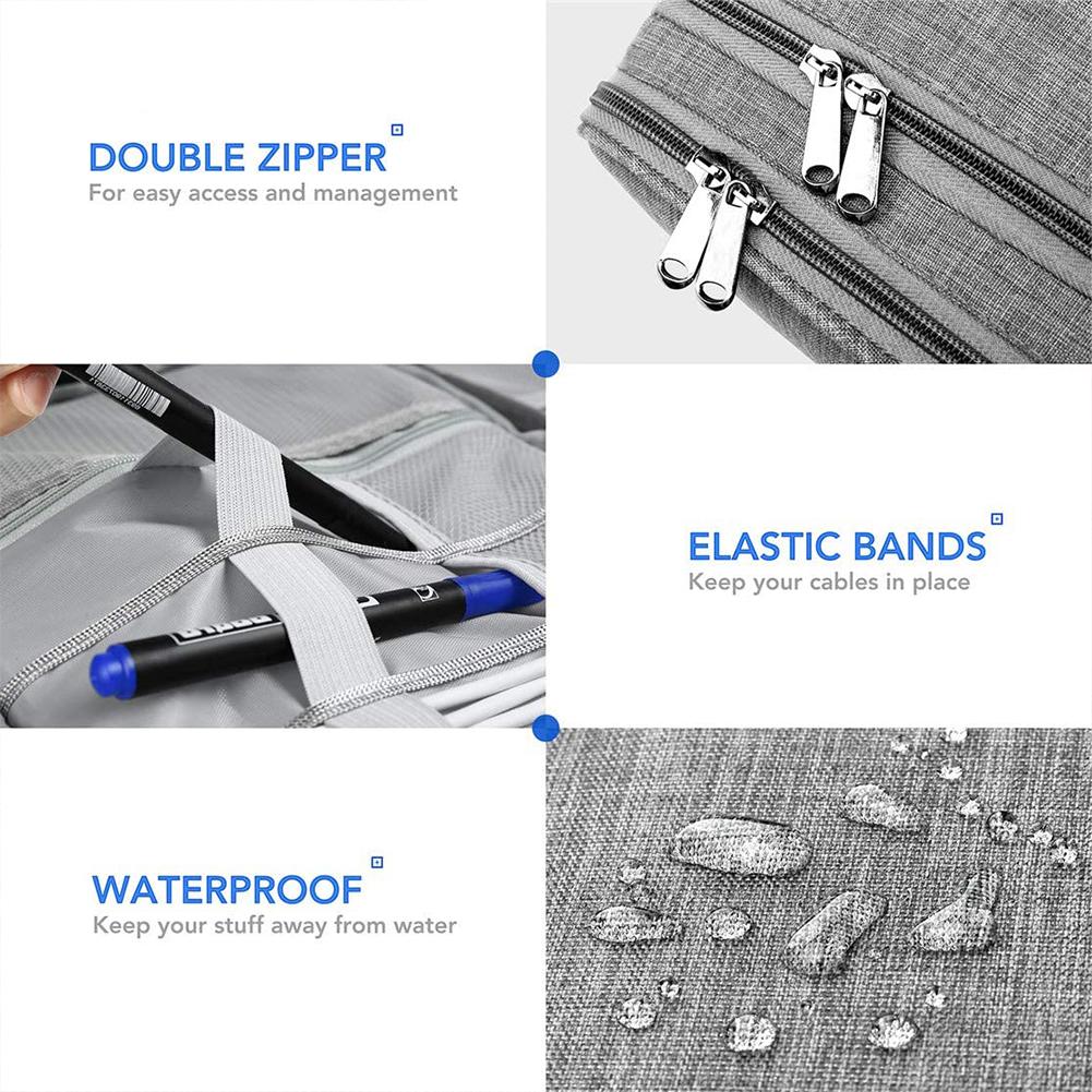 Data Cable Charger Waterproof Organizer Bag Charging Treasure Headphone Electronic Double Layer Finishing Accessories Bags