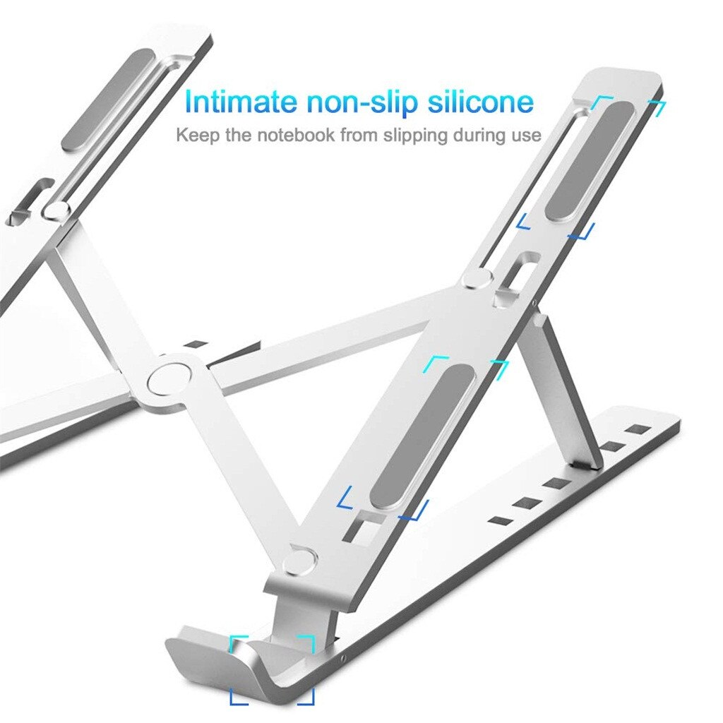 Binmer Tablet Stand - Adjustable Aluminum Laptop Holder - Universal Foldable Desktop Mount