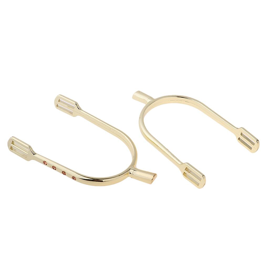 1 Pair Zinc Alloy Equestrian Spurs English Spurs Horse Riding Spurs 12*8*2cm - Gold &amp; Silver