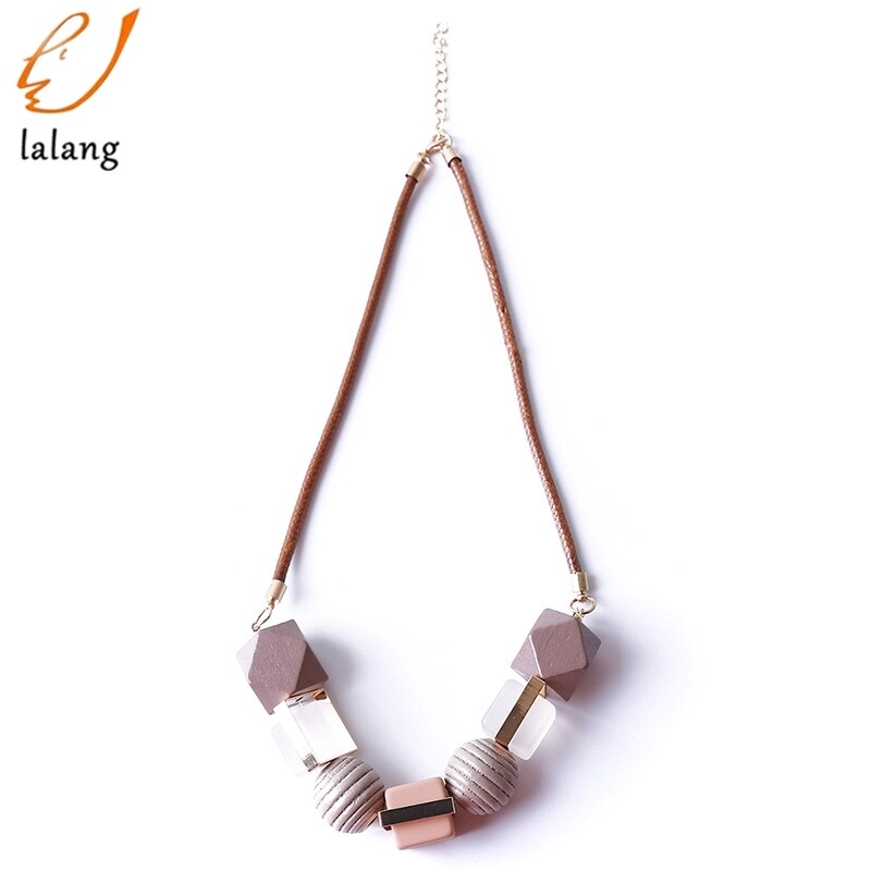 Vrouwen Kralen Ketting Sieraden Verklaring Ketting Massive Hout Kettingen Kralen Hangers Geometrische Ketting Vrouwen Sieraden
