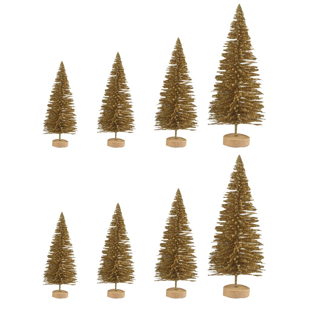 Mini Christmas Tree Home Office Tabletop Mini Tree Ornament with Round Base Decoration: 04