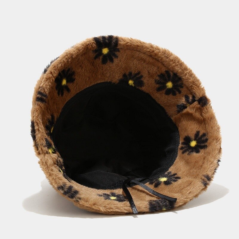Chapeau seau à motif marguerite pour fille, Bob casquette Panama pour pêcheur, garde au pour l&#39;extérieur, automne et hiver