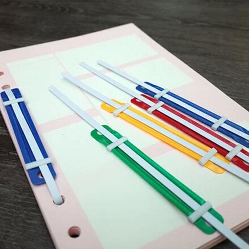 1 Set Color Plastic Binder Binding Strips 2 Holes Binding Strip Binding Buckle Office Supplies