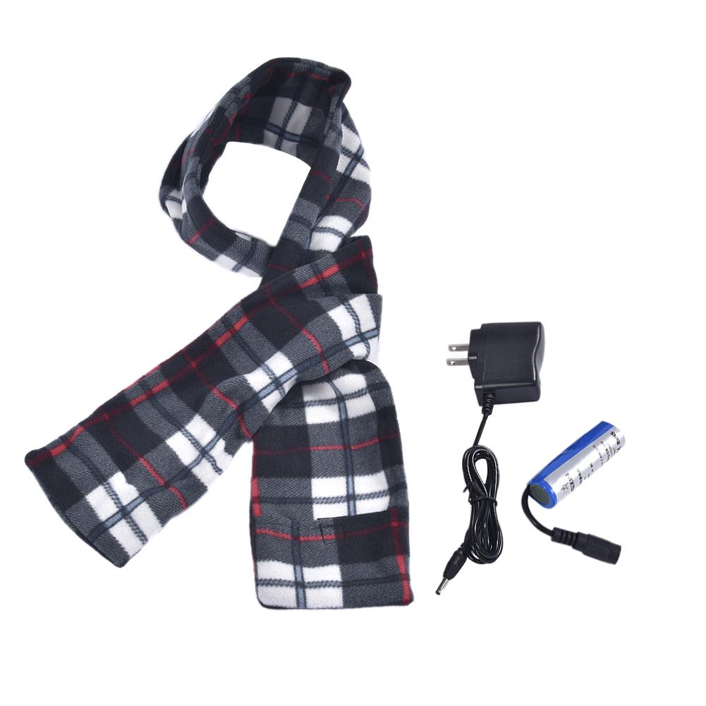 Al aire libre 150cm bufanda térmica Unisex calentador para esquí cuello de calor cubierta con batería motocicleta ciclismo deportes hombres mujeres suave: With battery Charger
