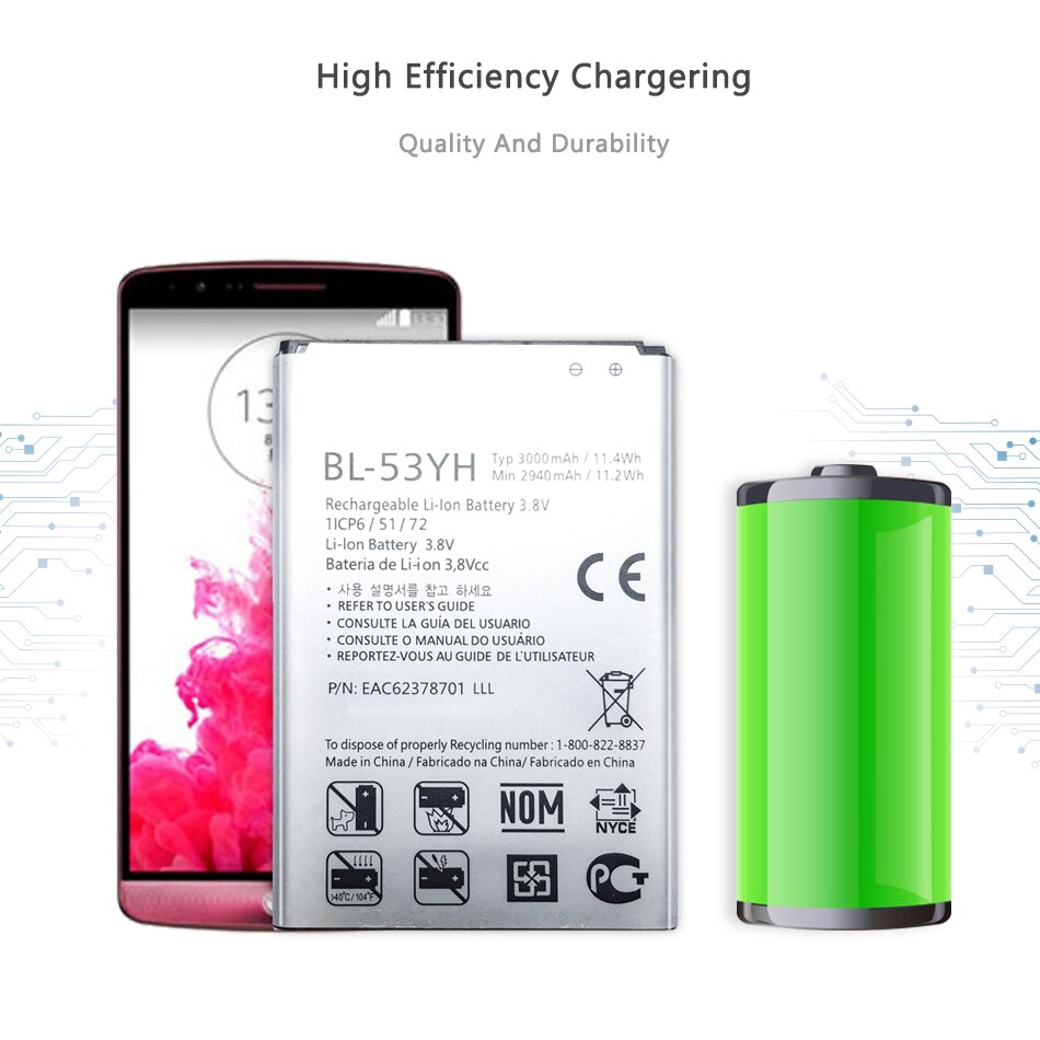 BL-53YH BL53YH Batterij Voor Lg G3 D858 D855 D857 D859 D850 F400 F460 F470 F400L D830 D851 VS985 Bl 53YH bateria