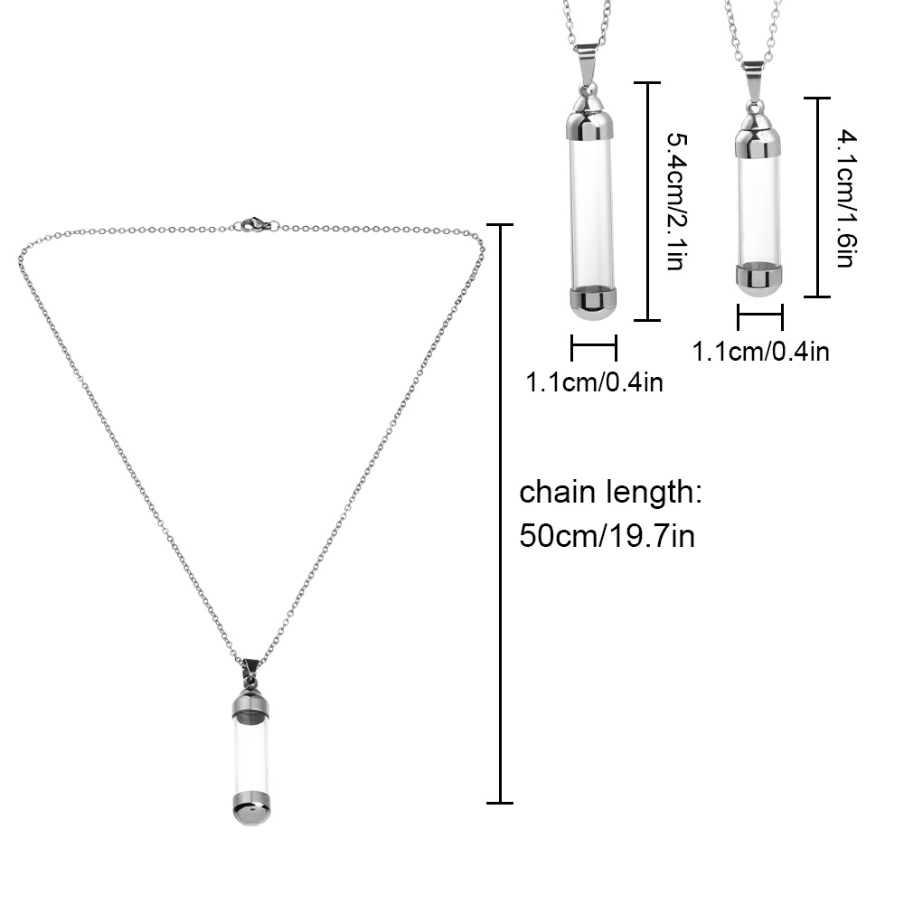 Flacon en verre Transparent, collier, bouteille de souhait, pendentif, bijoux DIY, bouchon à vis ouvrable, chaîne en acier, porte-bonheur, pots de parfum