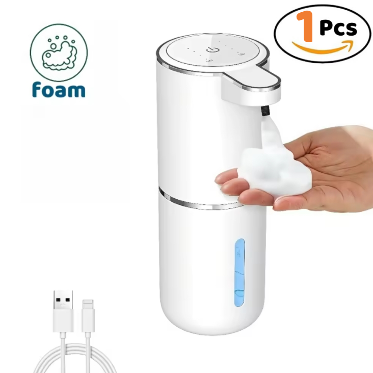 Distributeur automatique de savon désinfectant pour les mains, distributeur électrique de liquide/mousse sans contact avec capteur infrarouge et Rechargeable par USB: Violet