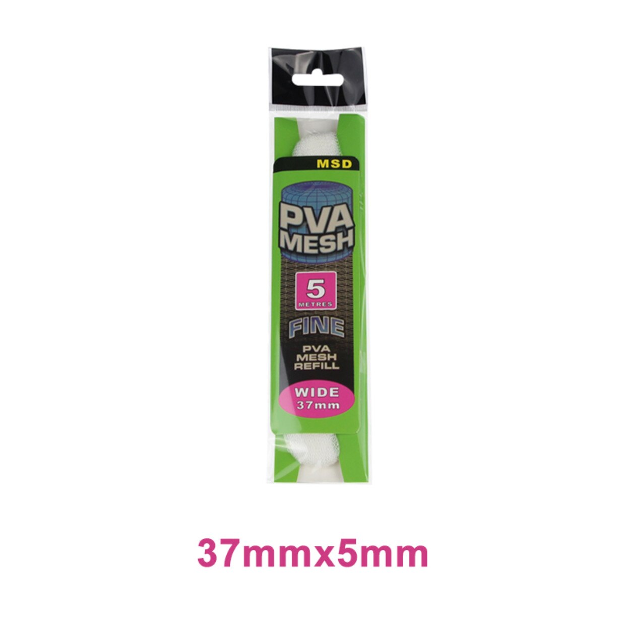 5M PVA Fishing Mesh Soluble Narrow Fishing Network Water Soluble Mesh White Refill Stocking Bait Bag Protect Fish Net: 37mm pva mesh