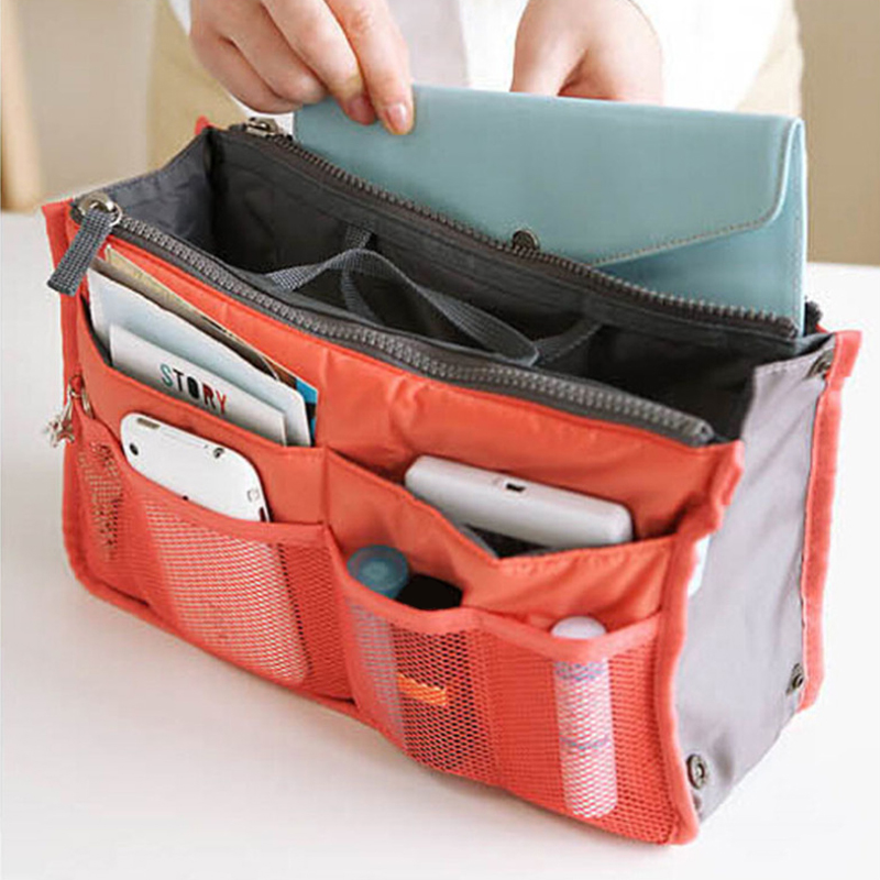 Organizer Insert Bags Women Nylon Travel Insert Organizer Handbags Purse Large liner Lady Makeup Cosmetic Bags Female Tote