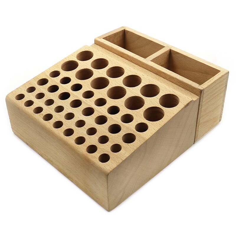 46/98 holes Pine Wooden Leather craft Rack Stand DIY Carving Punching Tools Holder Organizer Storing Leather Tool Storage Box: 46 holes with slot