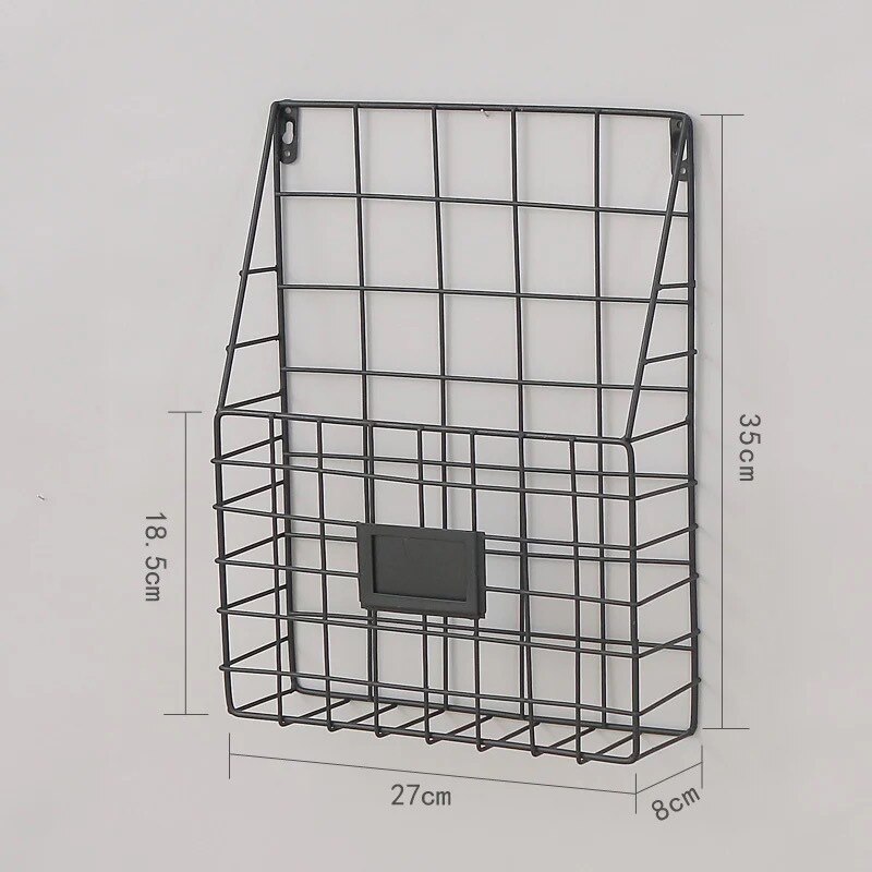 Metal Mesh Wire Shelf Hanging Folder Mail Document Organizer Newspaper Magazine Storage Shelf Wall Shelves
