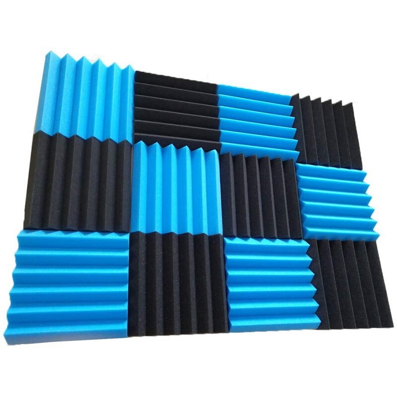 12 stk akustisk panel studio lydisolert skum kile flis brannsikker studio skum lyd kiler 5 x 30 x 30cm