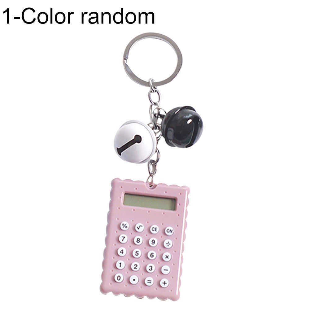 Portable Mini Calculators Keychain Electronic Calculator Battery Power Economical Calculator School Student Calculating Tools: Random Color 1