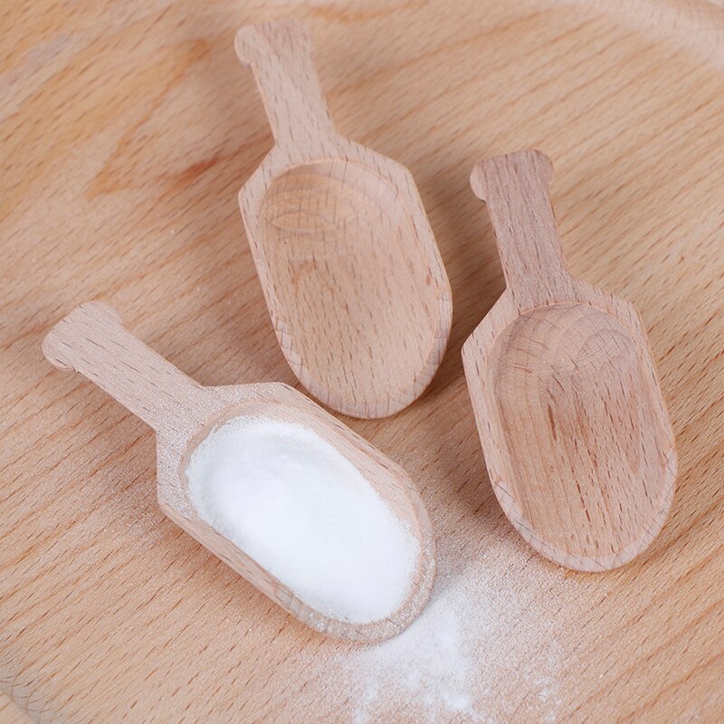 3 stk/sæt træ badesalt ske træ kaffe te kugler mini slik badesalt krydderier smage skeer