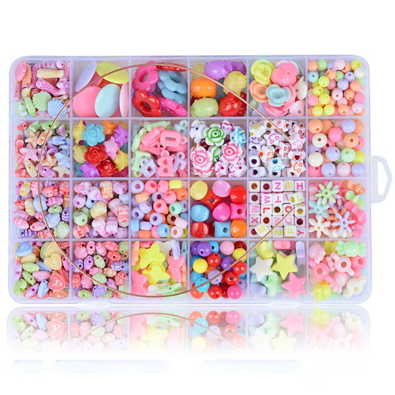 Diy Kleurrijke Kralen Meisjes Speelgoed Set Sieraden Accessoires Puzzel Handgemaakte Ambachten Onderwijs Speelgoed Kinderen Kettingen Armbanden: Color mixing 550pcs
