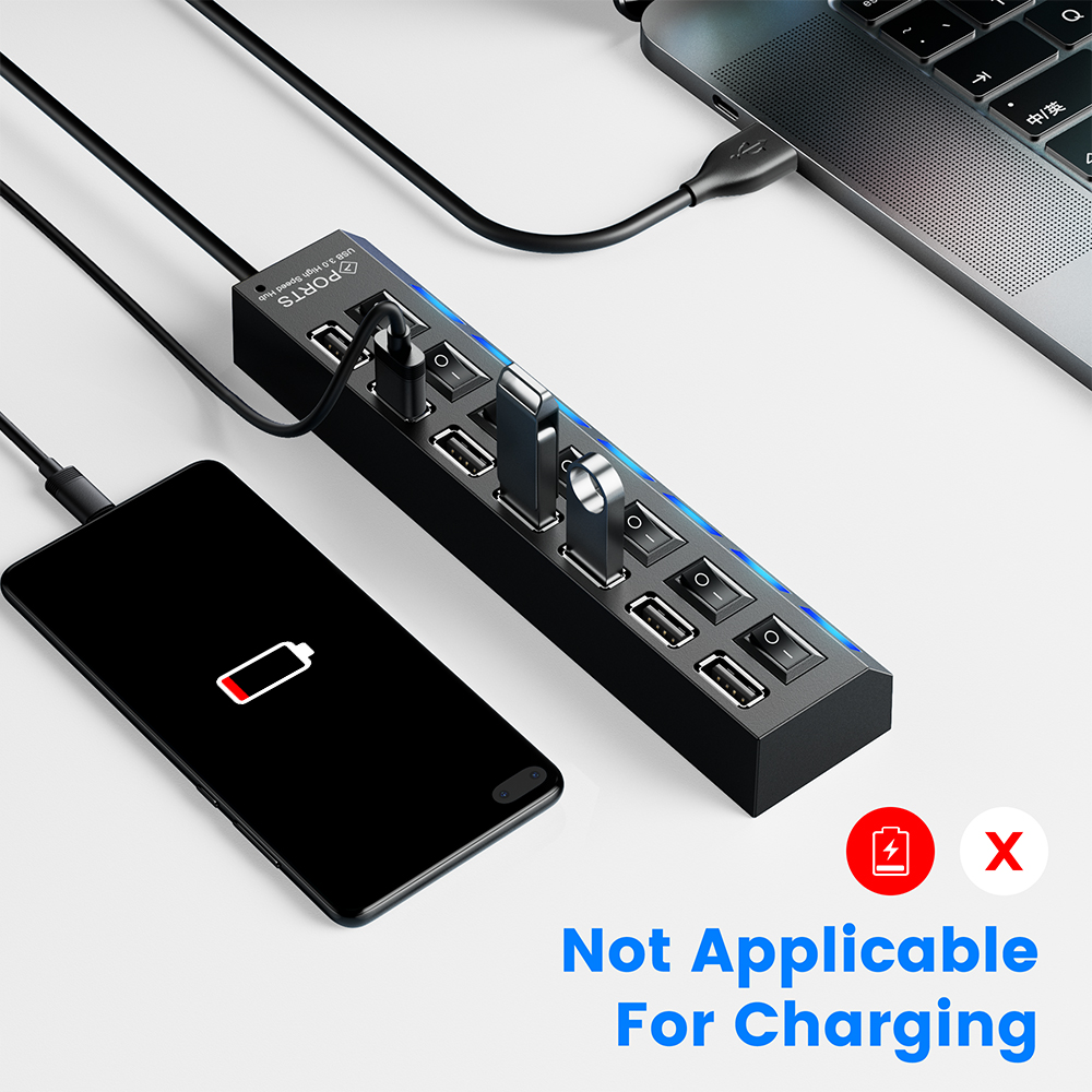 USB Hub USB 2.0 Hub Multi USB Splitter Expander 4/7 Port Extension With Switch Mini Multiple Hab USB-Hub Adapter For PC Home