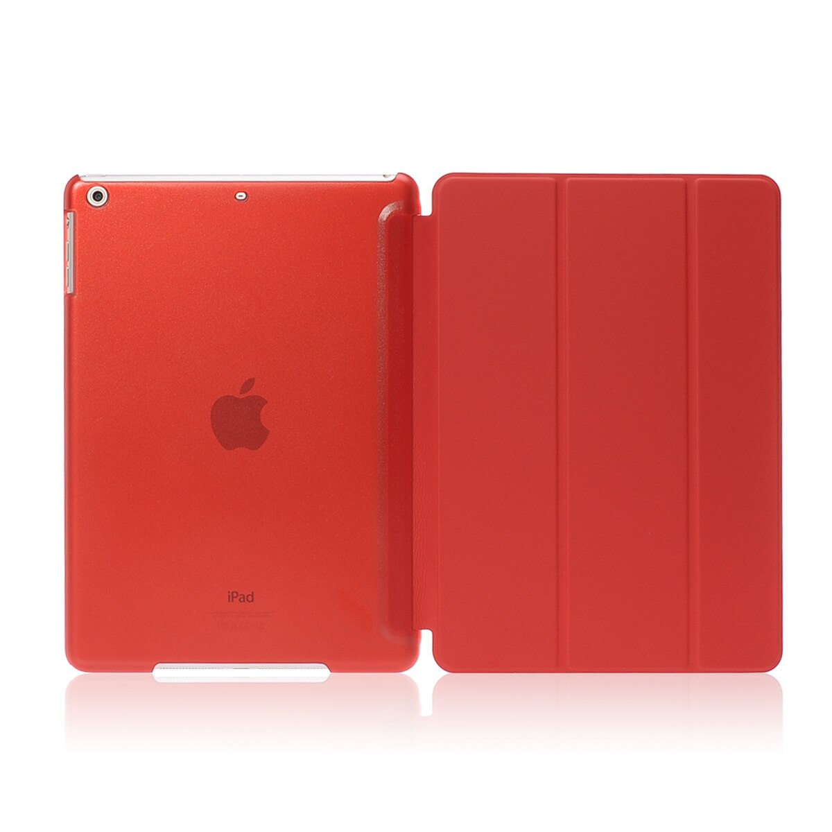 Luxury Tablet Shockproof Smart PU Leather Stand Slim Case Cover for Apple IPad Air 1 Coque for I Pad 5 6th Generation 9.7 Inch: Red