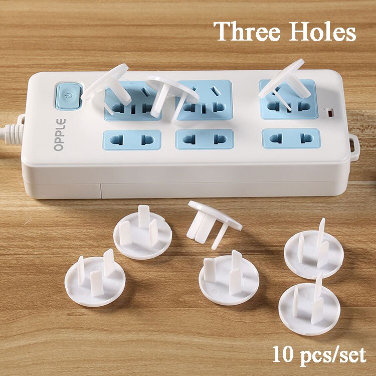 10Pcs 2/3 Holes Socket Protective Cover Baby Kids Child Safety Guard Protection Anti Electric Shock Plugs Protector Cover: E216664 Three hole