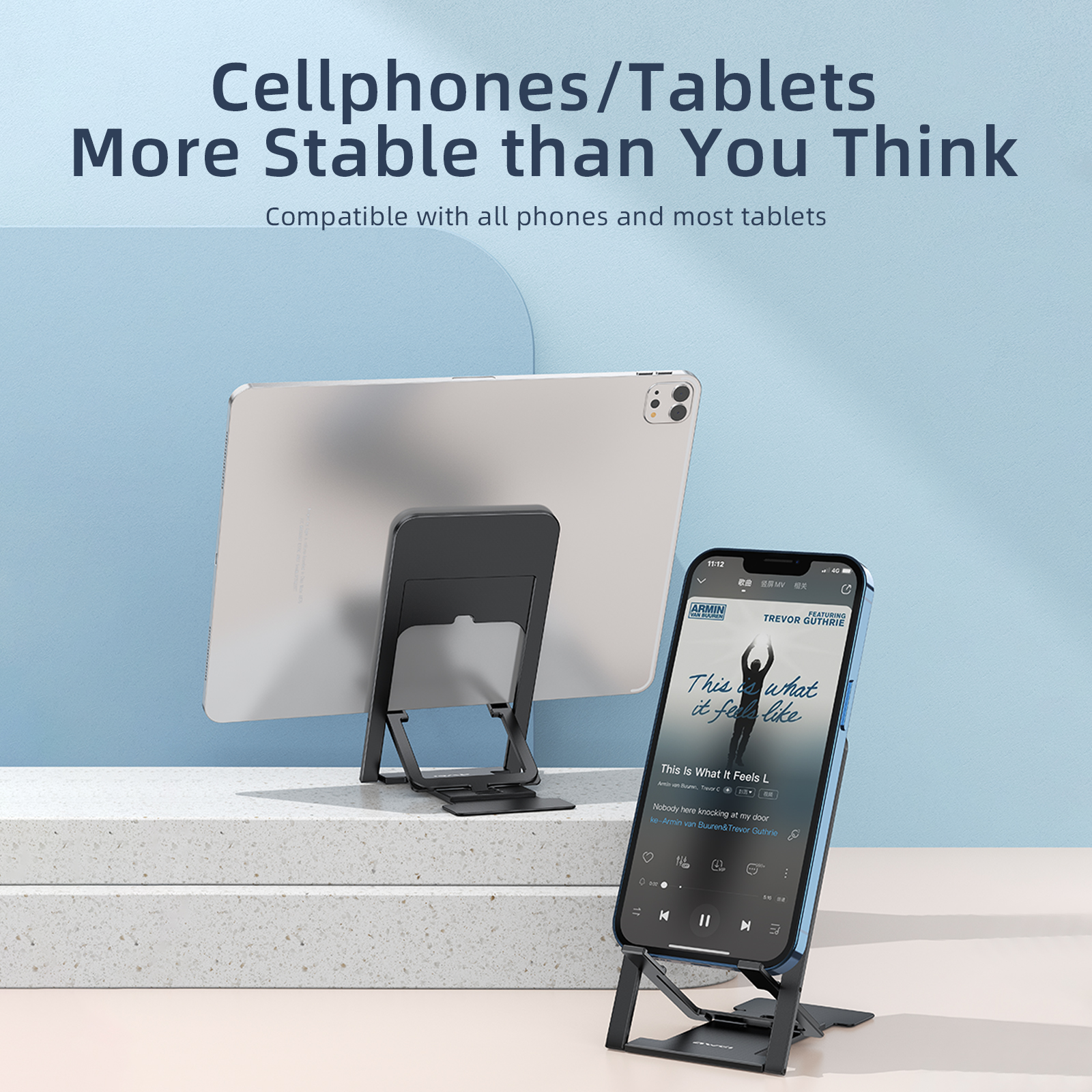 Awei X28 Składany tablet Telefon komórkowy Stojak na telefon stacjonarny Mini uniwersalny regulowany stojak na iPhone Samsung Uchwyt na biurko