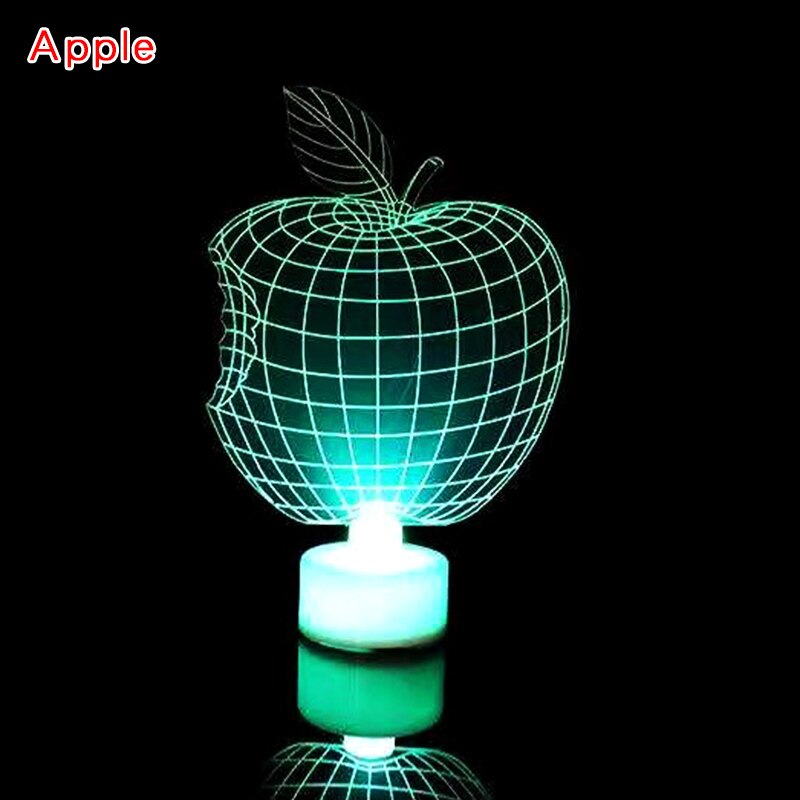 Santa LED Night Light Luminous Toys Kids Acrylic Christmas TreeToy Girls Boys Bedroom Decor Glow In The Dark Toys: Apple