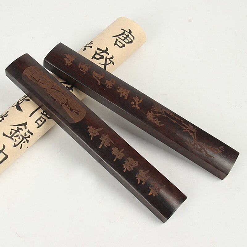 Chinese Paperweights Houten Student Inkt Schilderen Papier Gewicht Draagbare Pisa Papeles 2 Stuks Zwart Catalpa Papier Drukken Prop