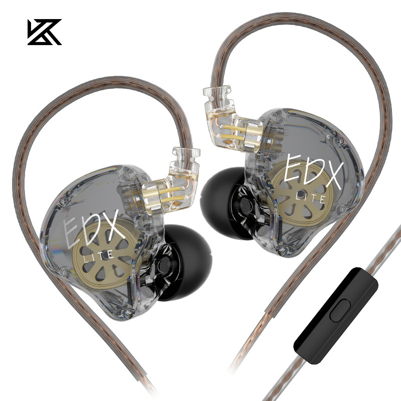 KZ EDX Lite auriculares con cable HiFi auriculares intrauditivos auriculares música correr bajo juego deporte auriculares de Metal con micrófono: Blanco