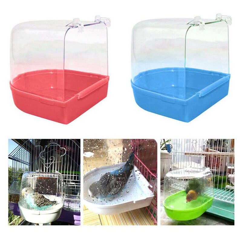 Bird Water Bath Tub for Pet Bird Cage Hanging Bowl Parrots Parakeet Bird Bath 1Pc