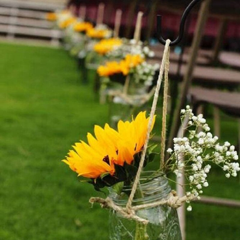 Kunstmatige Zonnebloemen Boeket 6Pcs Enkele Lange Stem Bridal Wedding Boeket Gele Bloem Indoor Garden Party Decoraties