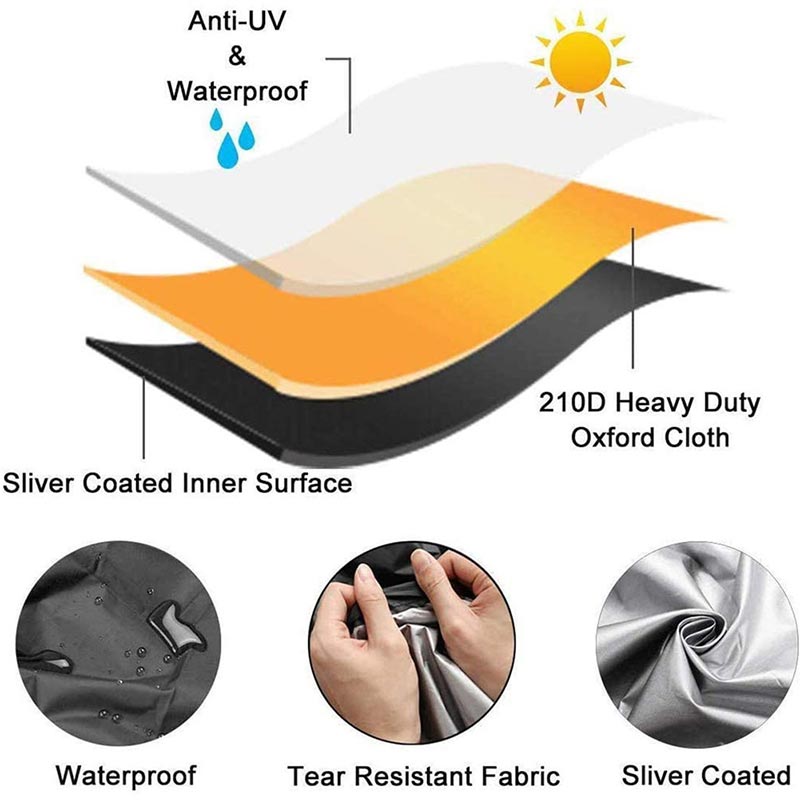 210D Outdoor Round Barbecue Cover Weber Heavy Duty Grill Cover Fire Pit Stove Waterproof Cover Gas Charcoal Electric BBQ Cover