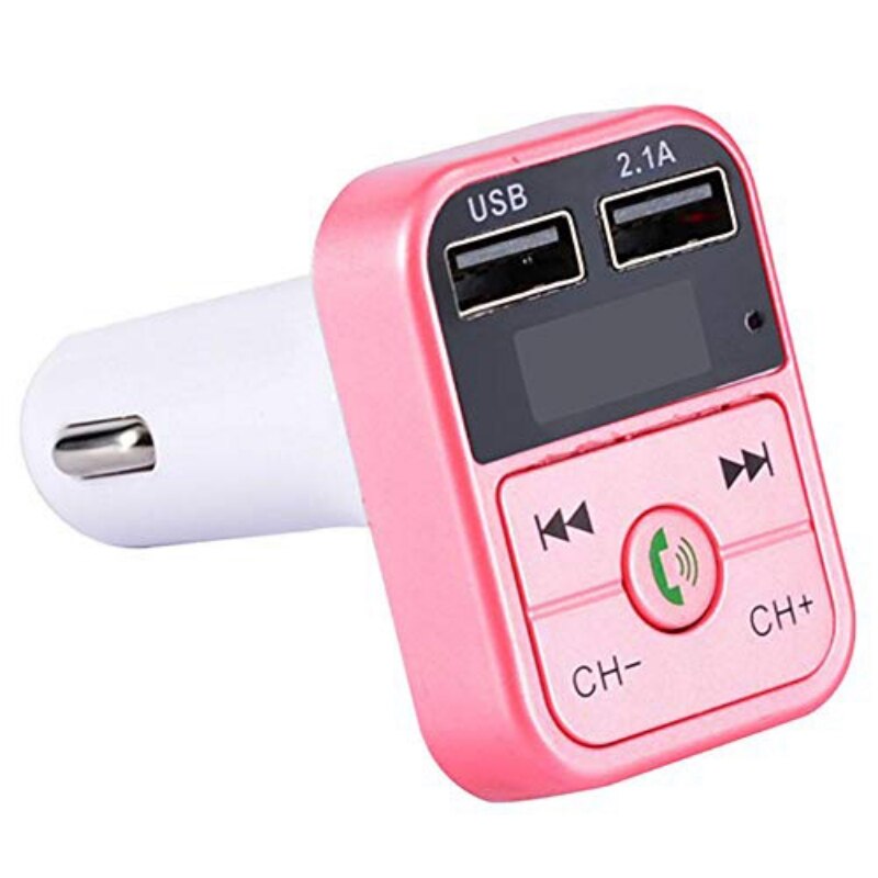Car Charger Mobil B2 Bluetooth Car Kit FM Radio Transmitter Car MP3 Player USB Charger Quick Charge Mobile Phone Modulator: Rose gold
