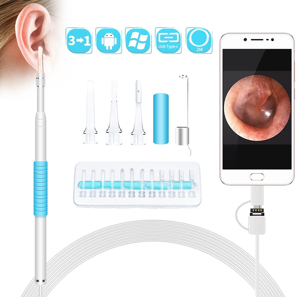 En Ohr, Reinigung, Endoskop, USB, Visuelle, Ohr, Lay, 5,5mm, cámara de 0,3 MP, Android, PC, Ohr, pick Otoskop, Endoskop, werkzeug