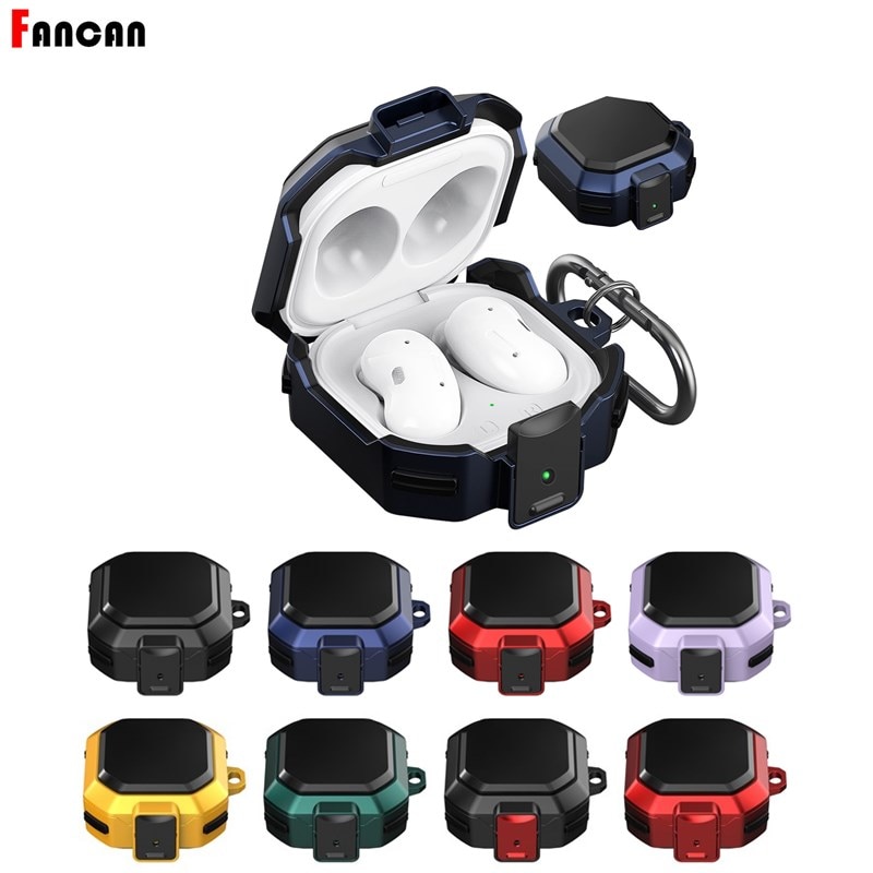 Pokrowiec na zbroję do Samsung Galaxy Buds Live/Pro/2 Case bezpieczny zamek projekt matowy pokrowiec na całe ciało Protector do Samsung Buds 2 etui
