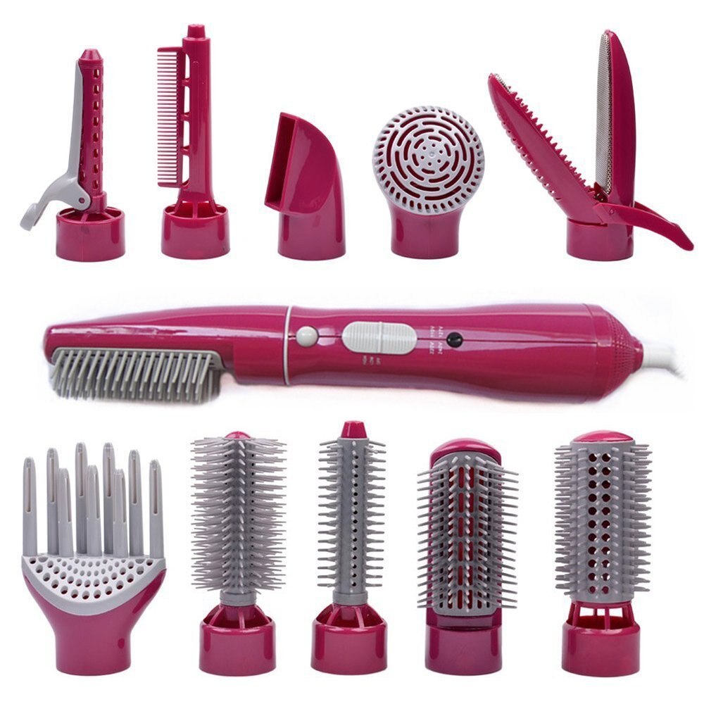 10 In 1 Een Stap Multifunctionele Hete Lucht Kam Haardroger Creëren Verschillende Stijl Haar Curling Rechttrekken Styling Tools