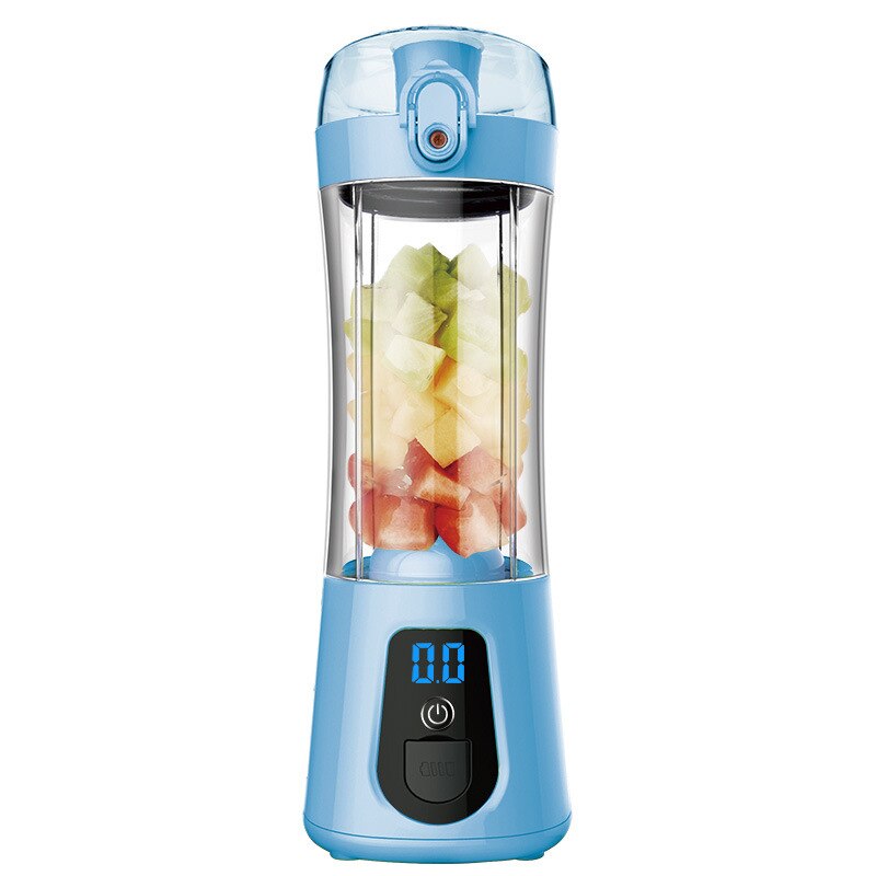 380ml 4 blade draagbare blender juicer machine mixer elektrische mini usb voedsel processor juicer smoothie blender cup maker sap: Blue