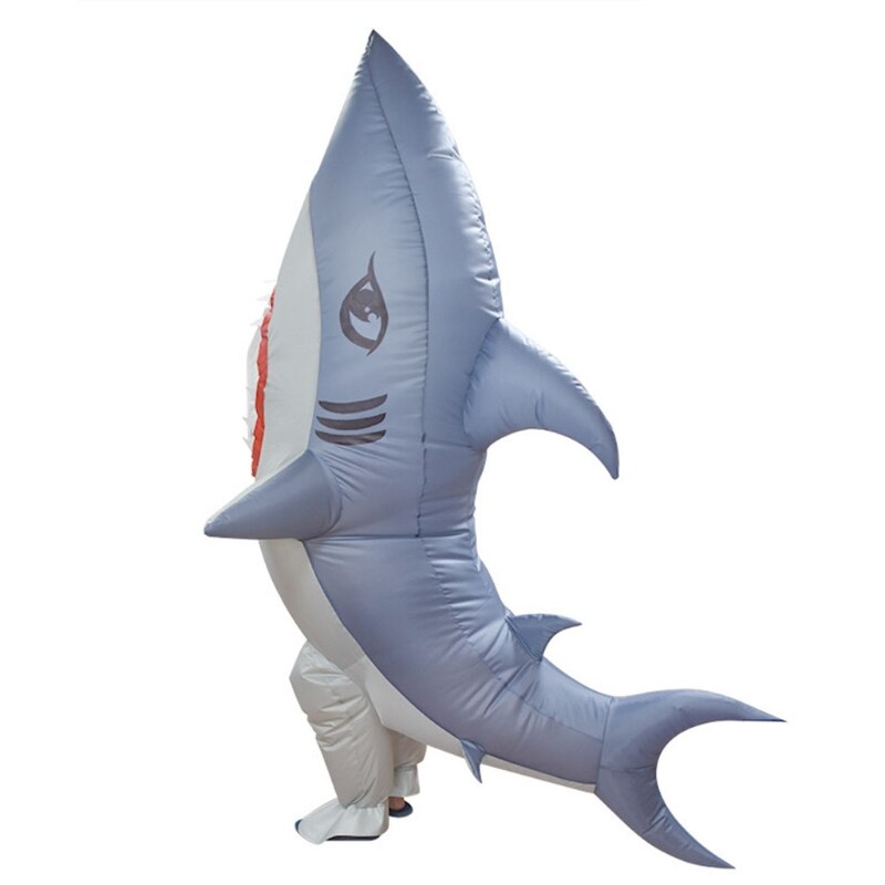 Cartoon Doll Blue Shark Inflatable Costume Game Fancy Dress Halloween Jumpsuit Cosplay Outfit Festive Party Fun Decorate