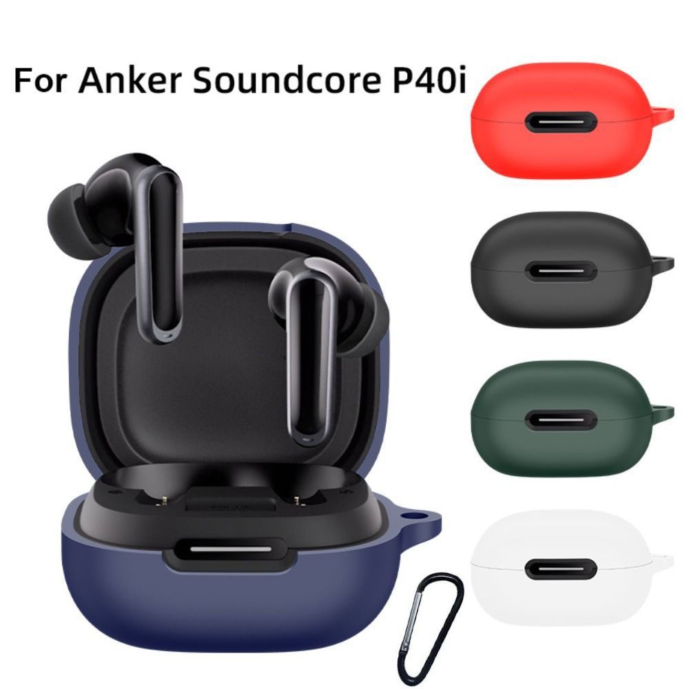 Funda anticaída para auriculares, funda protectora de silicona a prueba de polvo para auriculares Bluetooth, lavable a prueba de golpes para Anker Soundcore P40i