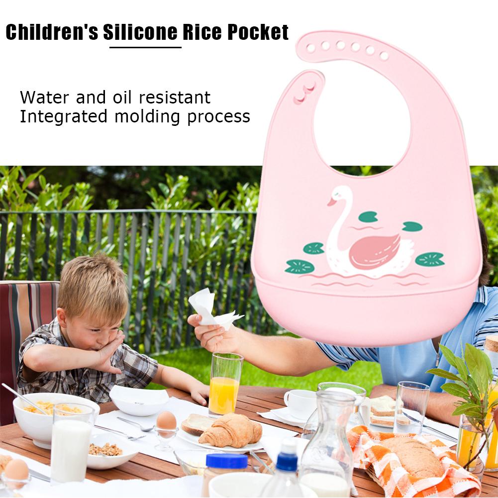 Baby Silicone Bibs Children Waterproof Bib Kids Cartoon Feeding Apron for Boys Girls Saliva Burp Bib Toddlers Dripping Bibs