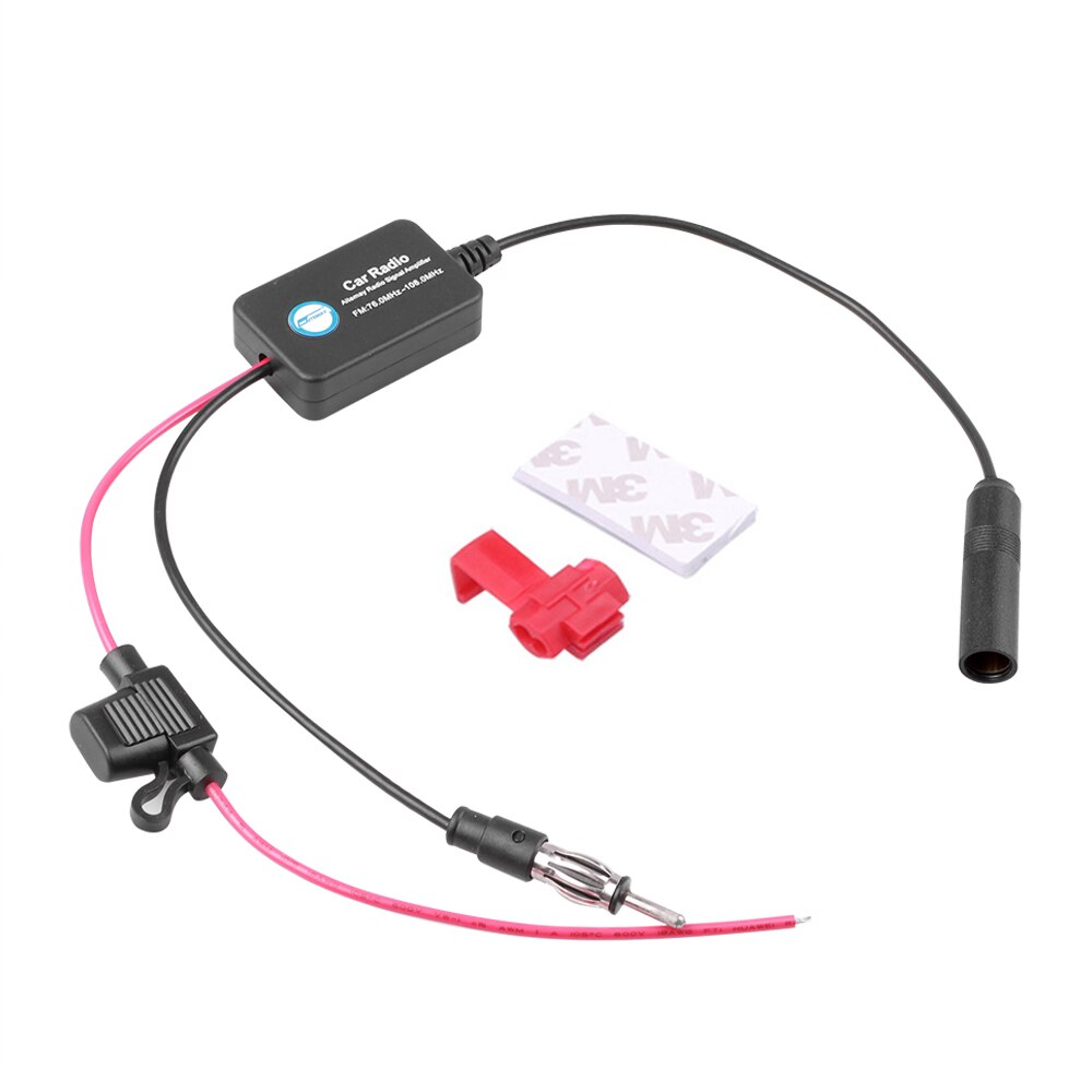 DC 12V-24V Car Radio FM Antenna 88-108MHz 25dB Signal Amplifier Booster FM Amplifier For Marine Car Vehicle Boat 330mm: Default Title