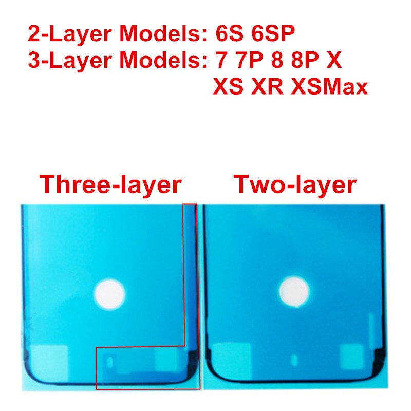 AYJ 5pcs 3-layer Waterproof Sticker for iPhone 7 8 Plus X XS Max XR LCD Frame 3M Double-sided Tape High Elasticity 6S 2-Layer