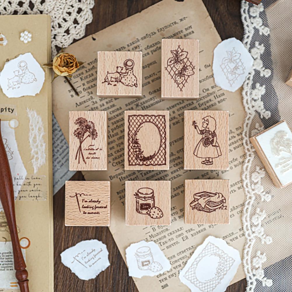 Stamp Seal Mold Three-dimensional Carving Portable Safe Handbook Diary Wooden Stamp Stamp Seal for Handicraft