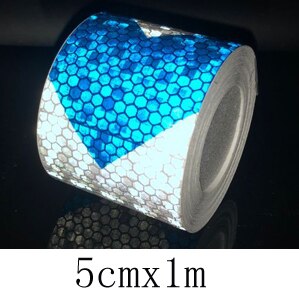 Auto Reflecterende Tape Sticker Auto Motoren Veiligheidswaarschuwing Tape Reflecterende Folie Auto Stickers: Blauw