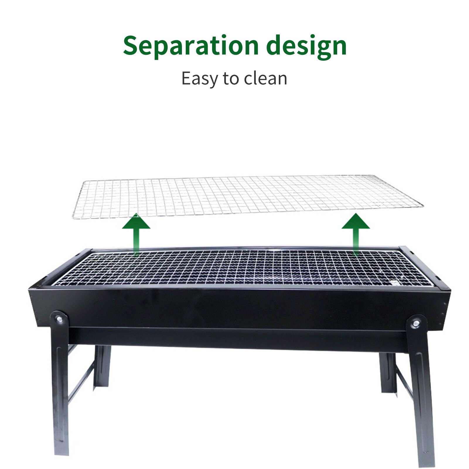 Charcoal Grill Portable Barbecue Charcoal Grill Stainless Steel Folding Grill Tabletop for Outdoor Cooking Camping Picnic