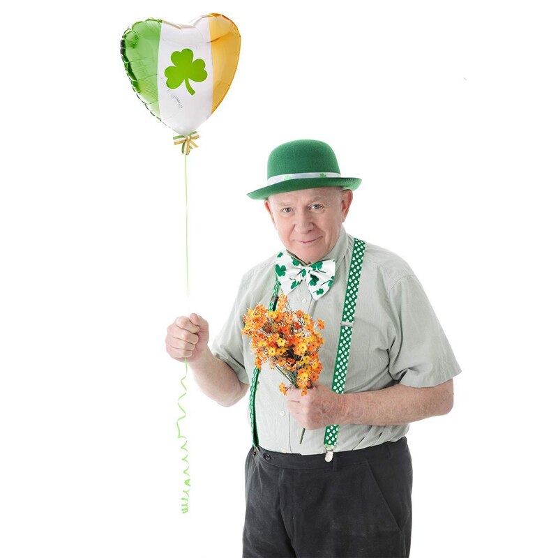 3 Stuks St. Patrick 'S Day Jarretel Accessoires Set Omvat Shamrock Bretels Shamrock Stropdassen Strikjes Voor Ierse Pa