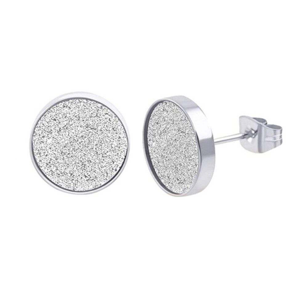 Zwarte Ronde Stud Oorbellen Set Voor Mannen Vrouwen 316L Chirurgisch Roestvrij Staal Matte Black Oorstekers 4 Pairs: B Silver-1 Pair