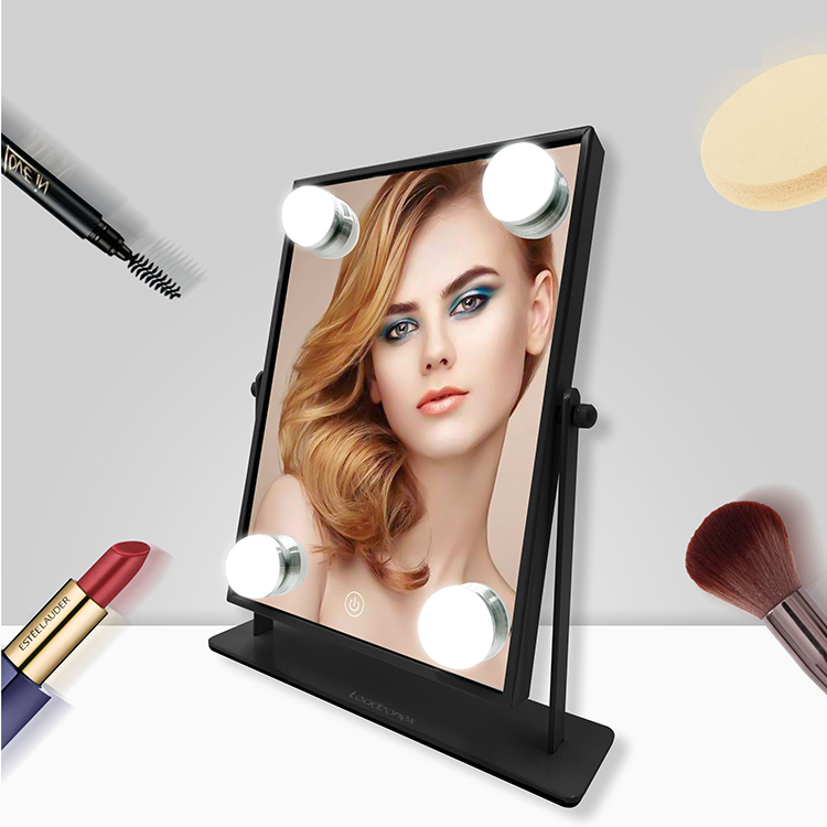 Leadzones Mirrors enhanced by electric lights metal bath vanity LED Hollywood makeup mirror with lights