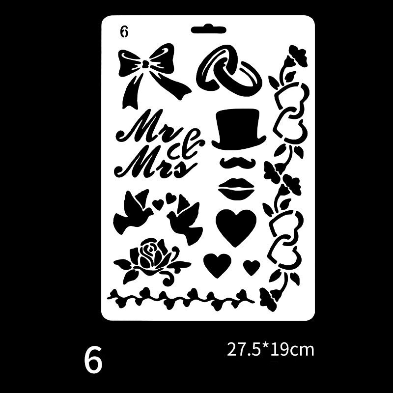 1 sztuk kreatywny DIY litery styl z dziurką kwiaty rysunek instrukcja szablon do malowania Album Scrapbooking szablon ikona dzieci prezent: 6
