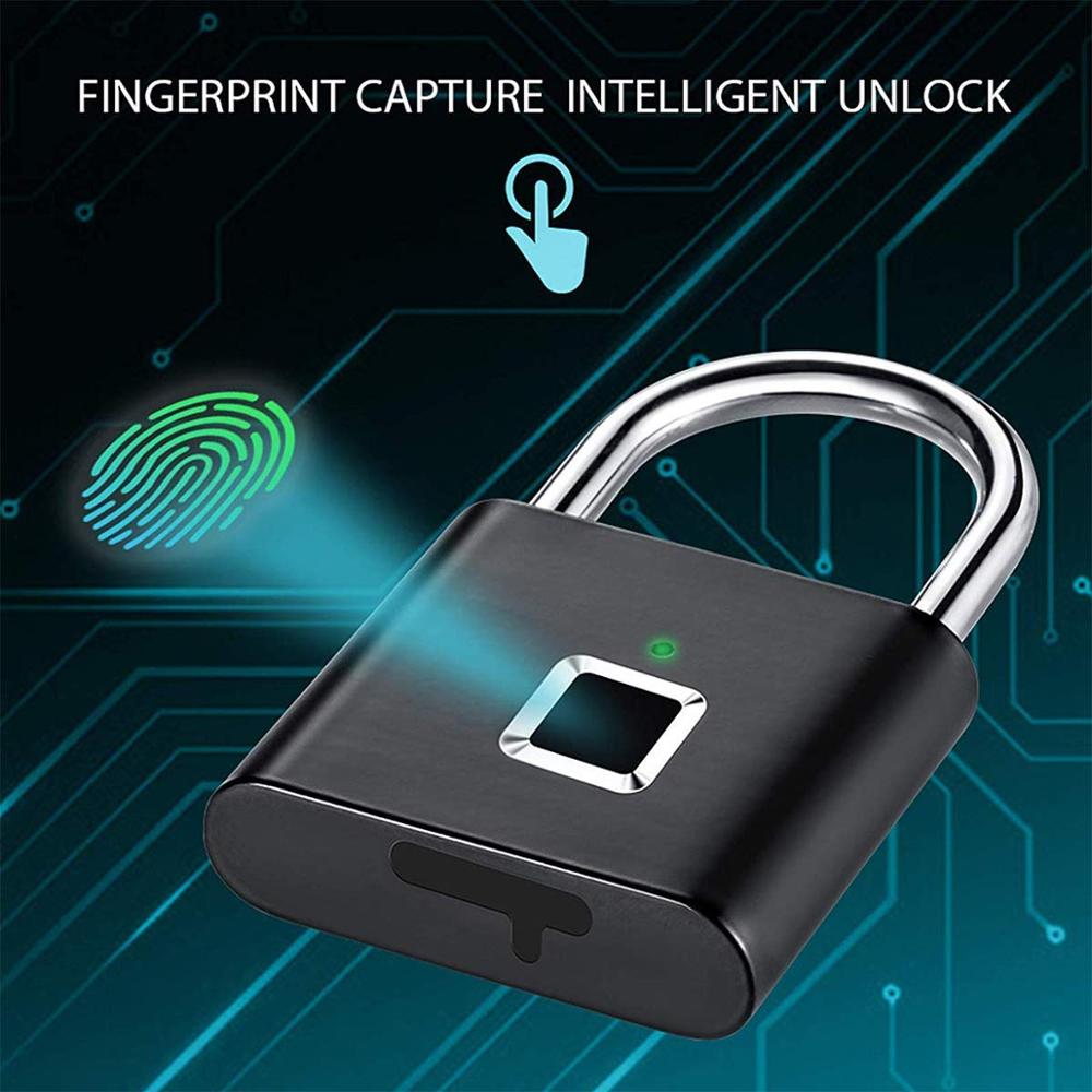 IP65 Waterproof Smart Digital Alarm Fingerprint Pad lock/Smart Biometric Fingerprint Padlock