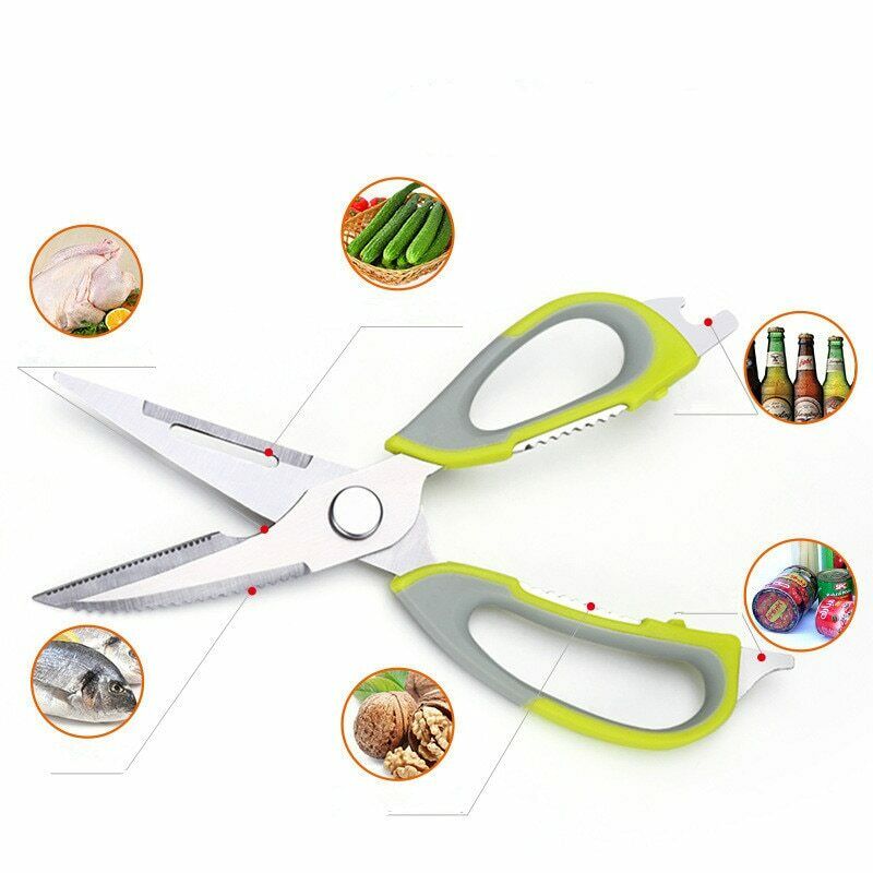 Multi-Function Kitchen Scissors Cutter Knife Board Stainless Steel Kitchen Cut Chicken Bones Food Meat Scissors