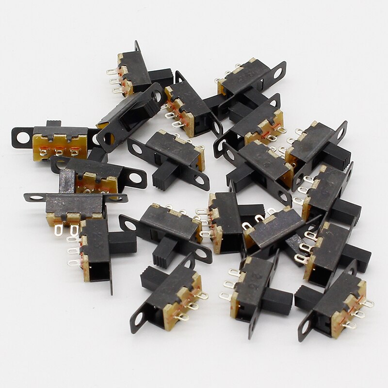 20pcs 5V 0.3A Mini Size Black SPDT Slide Switch for Small DIY Power