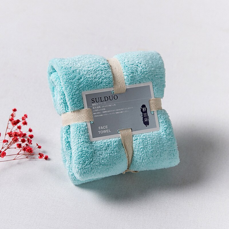 Dikker Microfiber Koraal Fluwelen Droog Haar Handdoek Zachte Super Absorberende Gym Yoga Volwassen Douche Quick Droog Thuis Keuken Gezicht handdoek: light blue